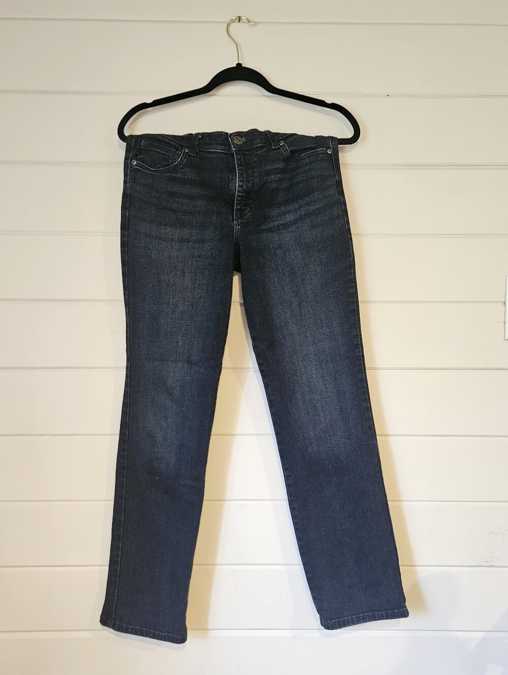 Lee Straight Leg Mid-Rise Dark Wash Jeans (6)